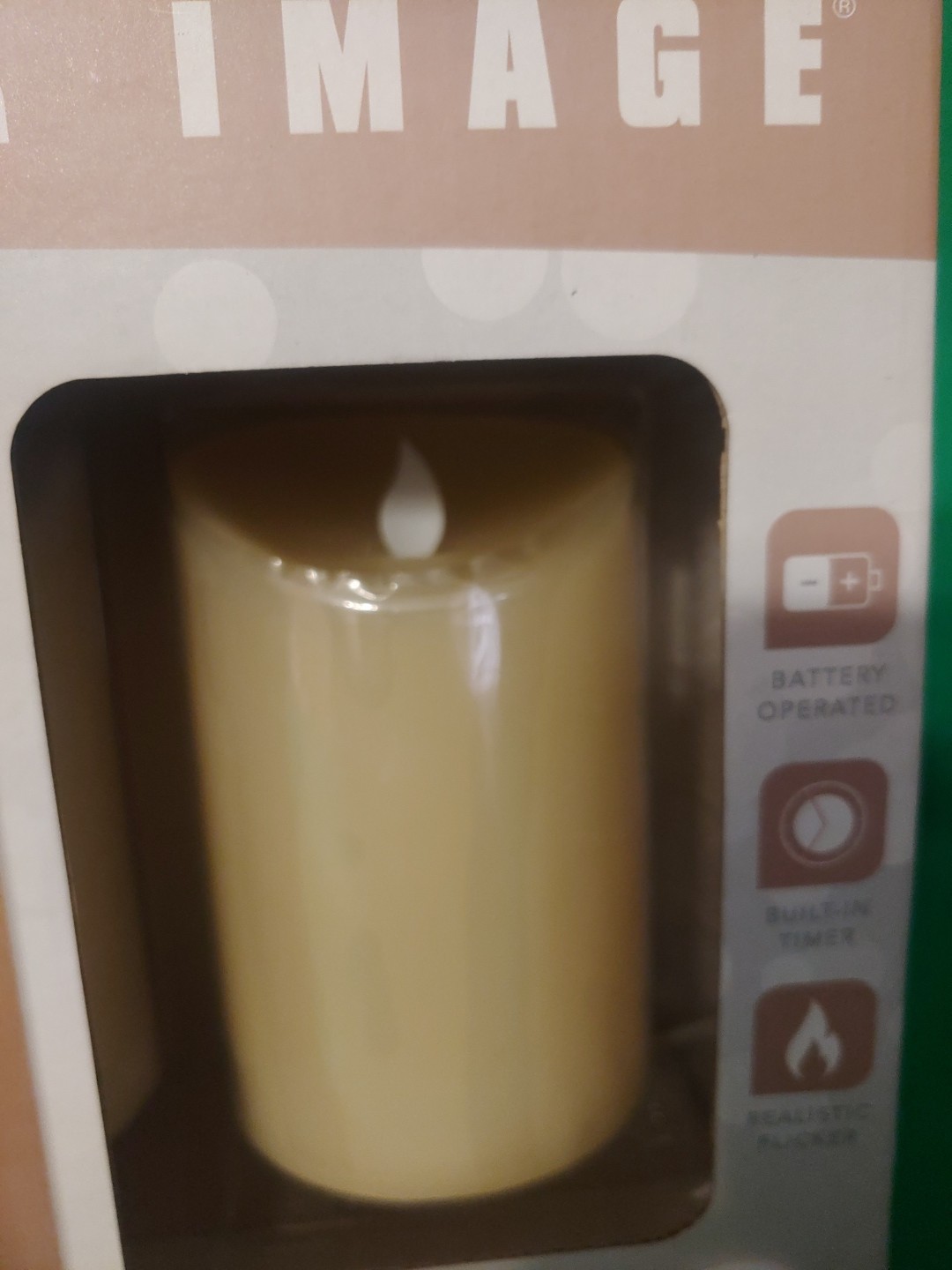 New Sharper Image 2 Piece LED Flicker Candle Set Timer 2 AA Batteries Real Wax