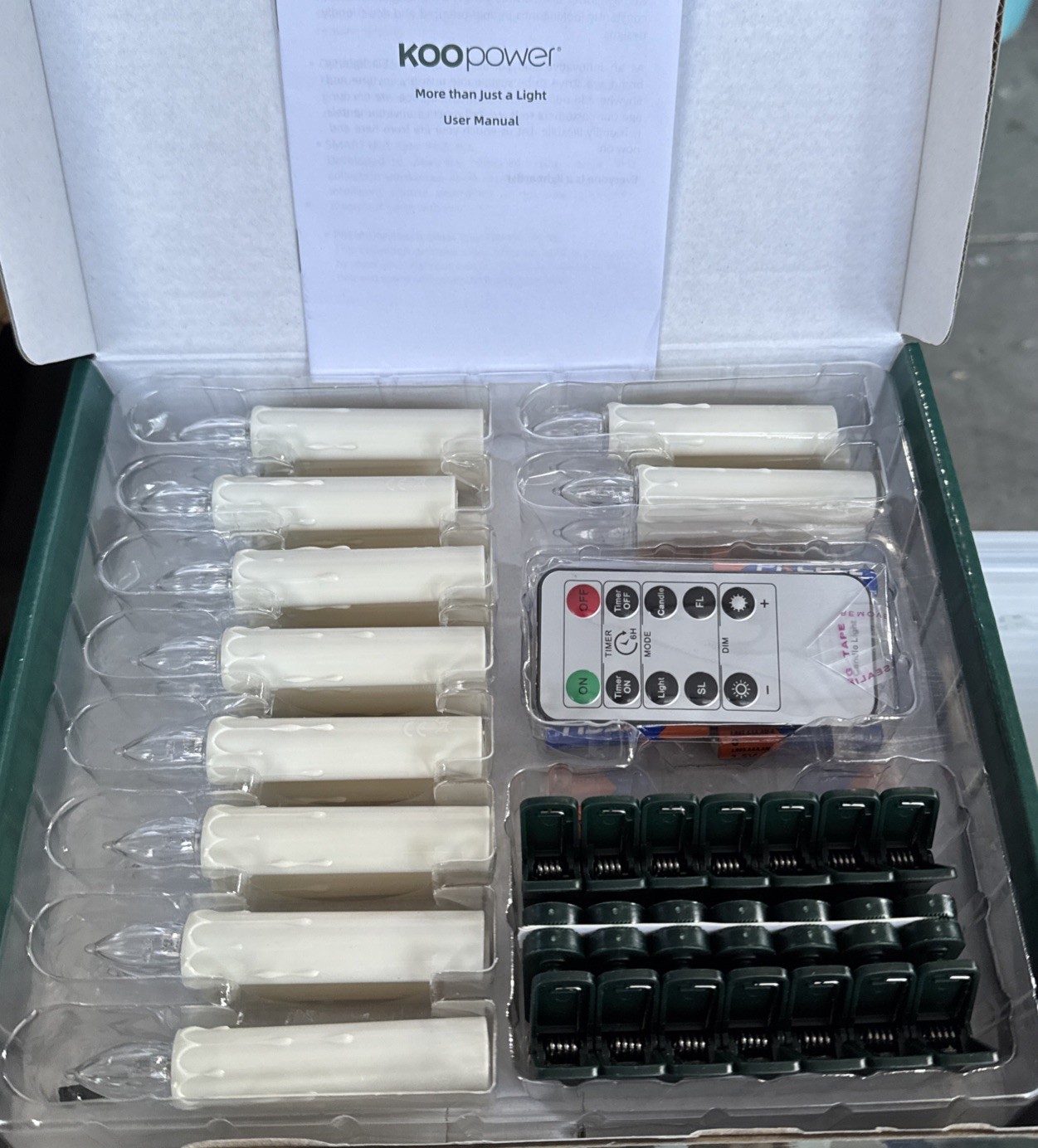 koopower 20 PCS LED Candle Lights Set 20 Pack Warm White Cordless Remote BS