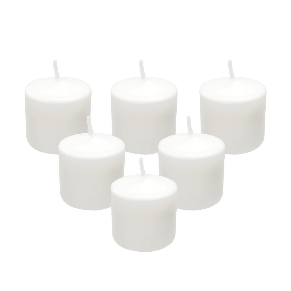 Unscented Votive Candles, White, 16 Count