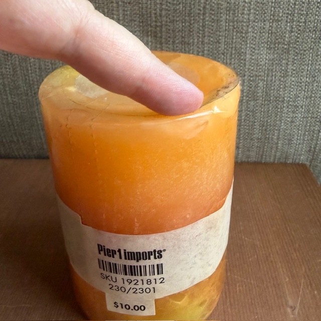 Pier 1 Multiples Candle 3×4 Tropical Ginger Peach Mango NOS 60Hr