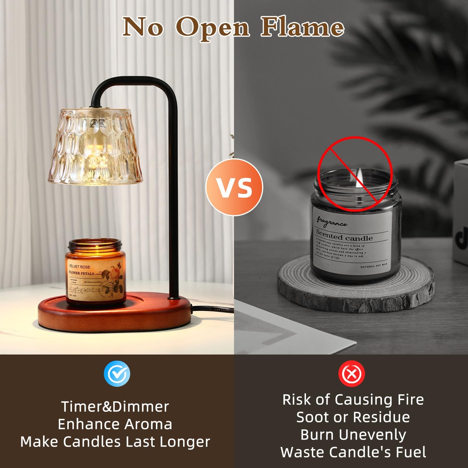 Dimmable Candle Warmer Lamp with Timer Candle Warmer for House Warming Decor …