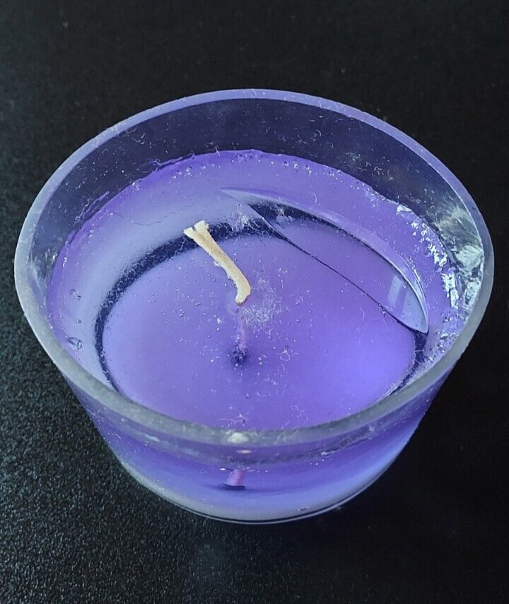 Gel Candle Lot of 4 McAuley’s Vanilla and Mulberry, Purple and Yellow Oval 3″