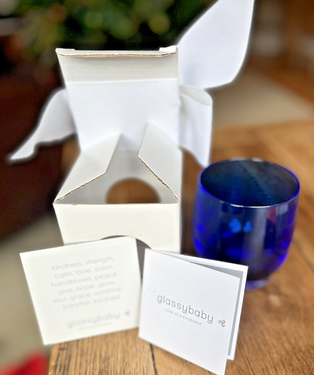 Royal Blue Glassybaby in Box Stickered EGRARI BEAUTY 1740 3.75 | Only 1 on eBay