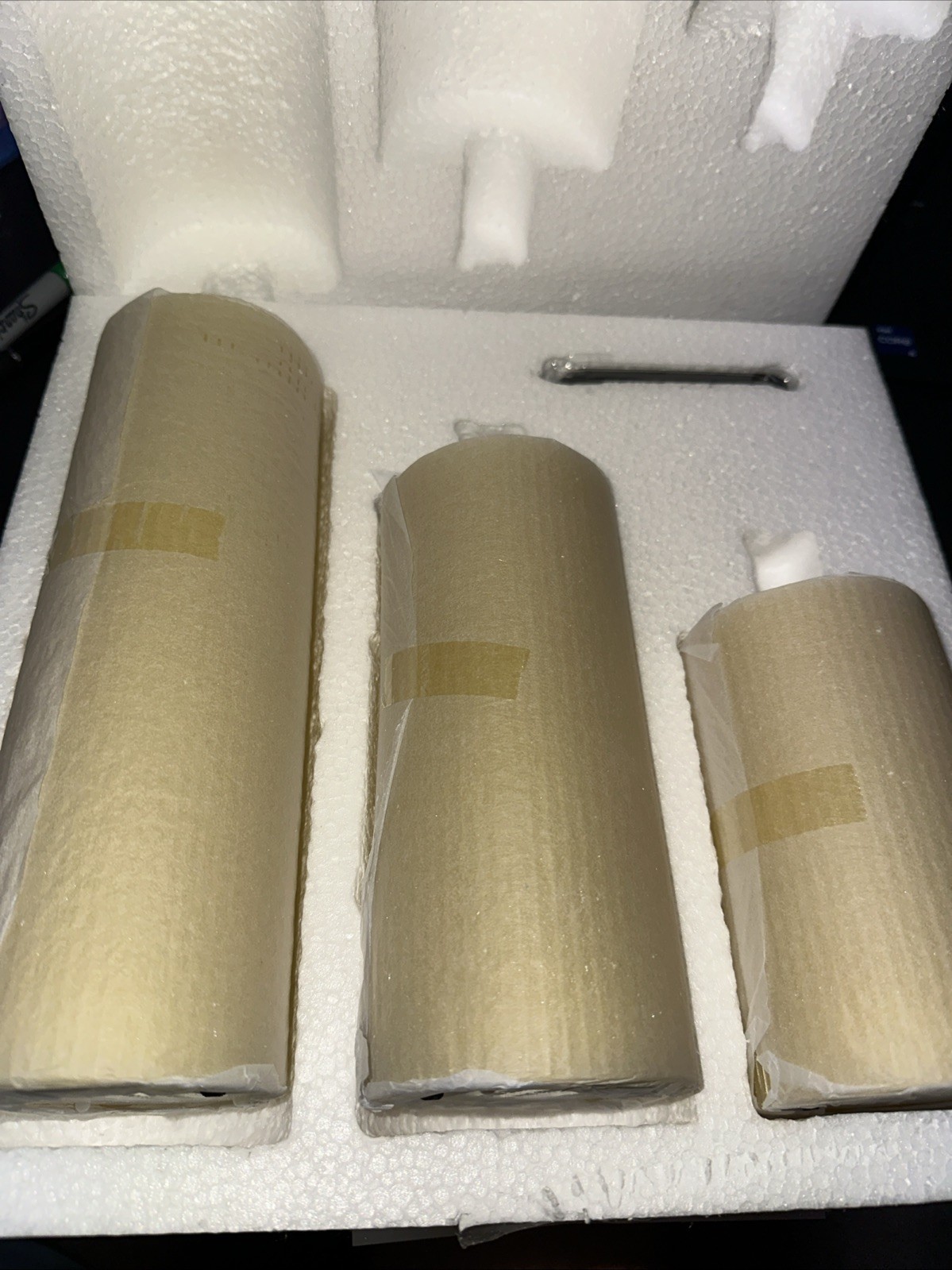 Simply Stunning S/3 Flameless Pillar Candles Remote Janine Graff-Straw-H500436