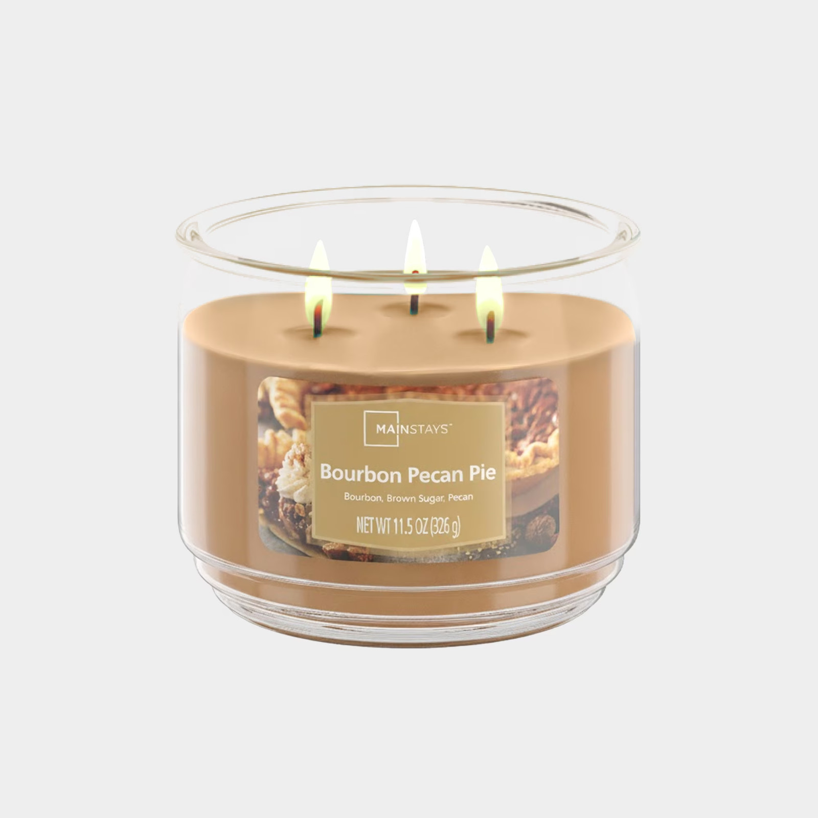 Pack of 2 Bourbon Pecan Pie 3-Wick Scented Glass Jar Candles, 11.5 oz Each……