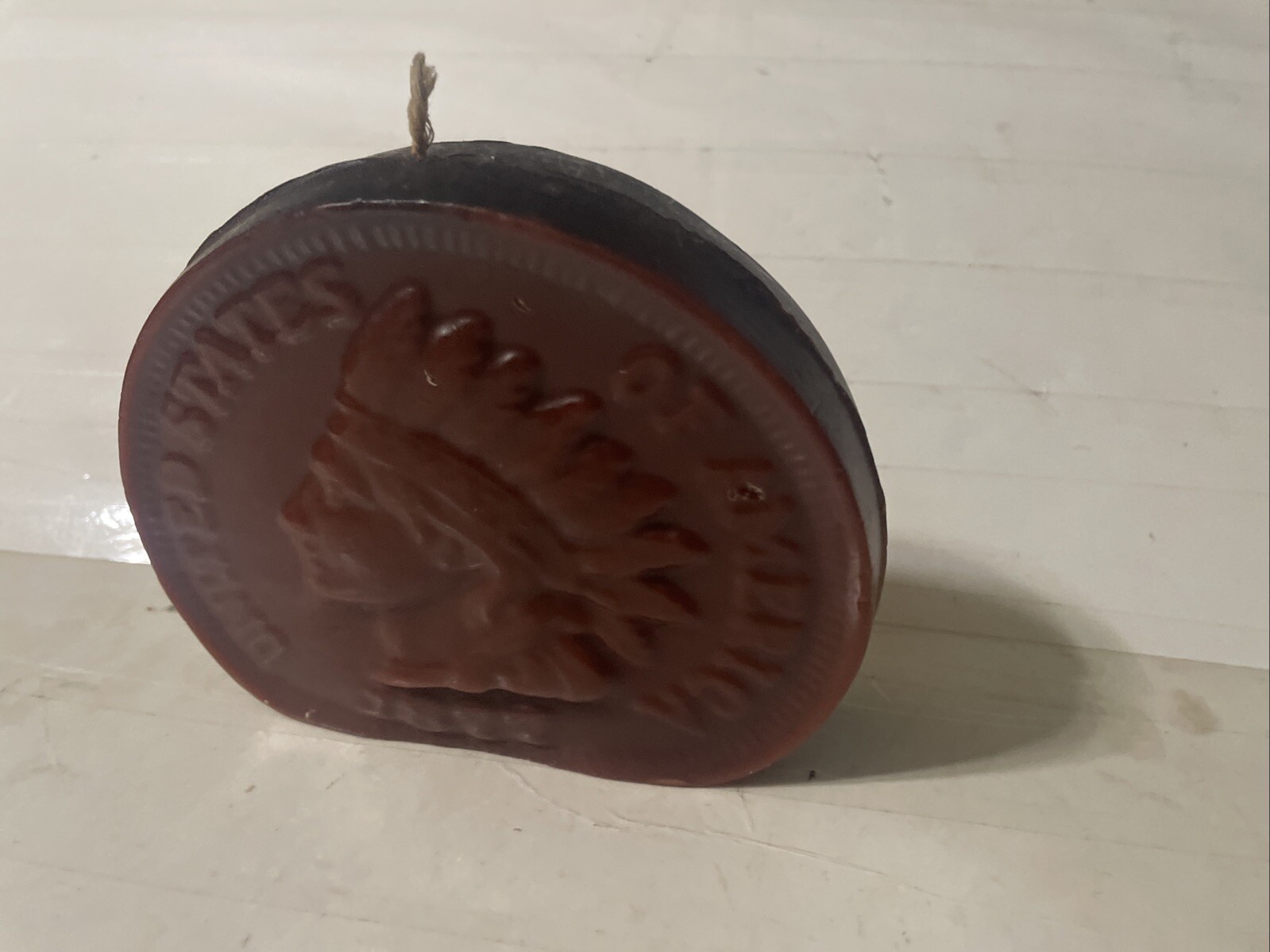 Vtg Indian Head Penny Cent Unused Wax Candle Rare