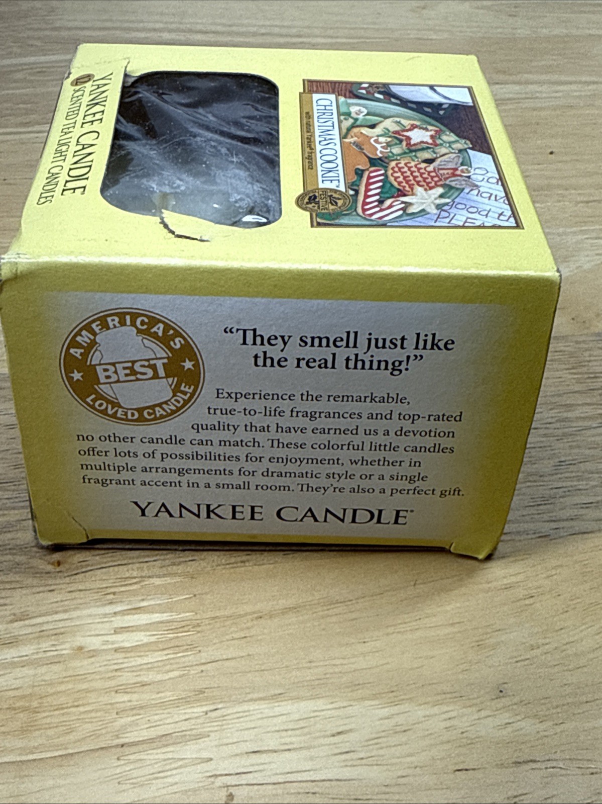 RetiredYankee Candle Christmas Cookie Scent Box of 10 Scented Tea Light Candles