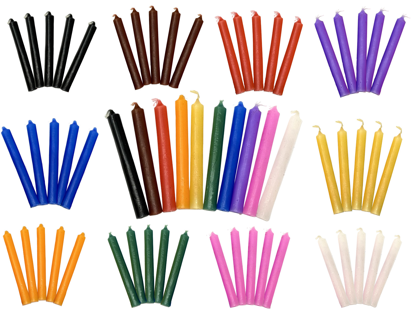 4″ Spell Candles: Lot of 4 – Choose from 15 Colors (Mini Taper Chime Candle)