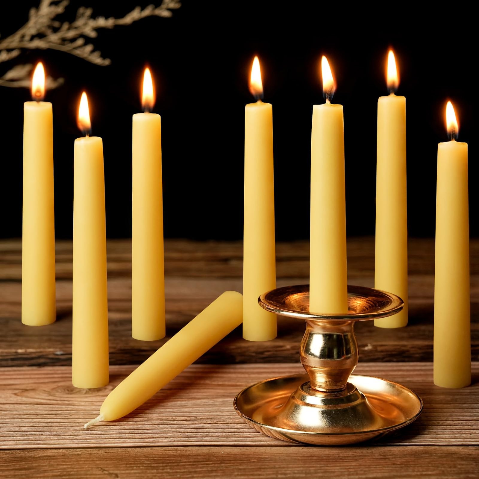 8 Pack Natural Beeswax Spell Candles-6in Beeswax Taper Candles-6 Hour Burning…