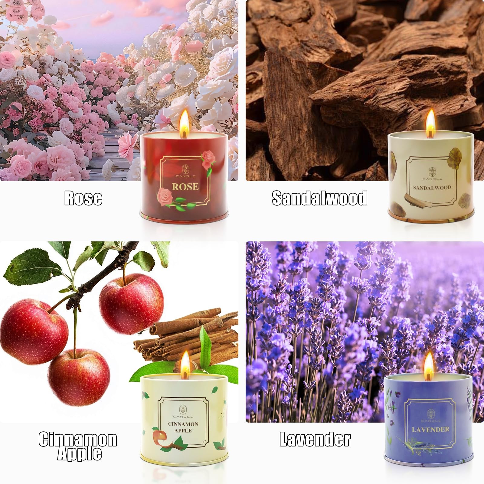 Mothers Day Gifts, Scented Candles, 4 Pack Long Lasting Soy Wax Candles Gift …