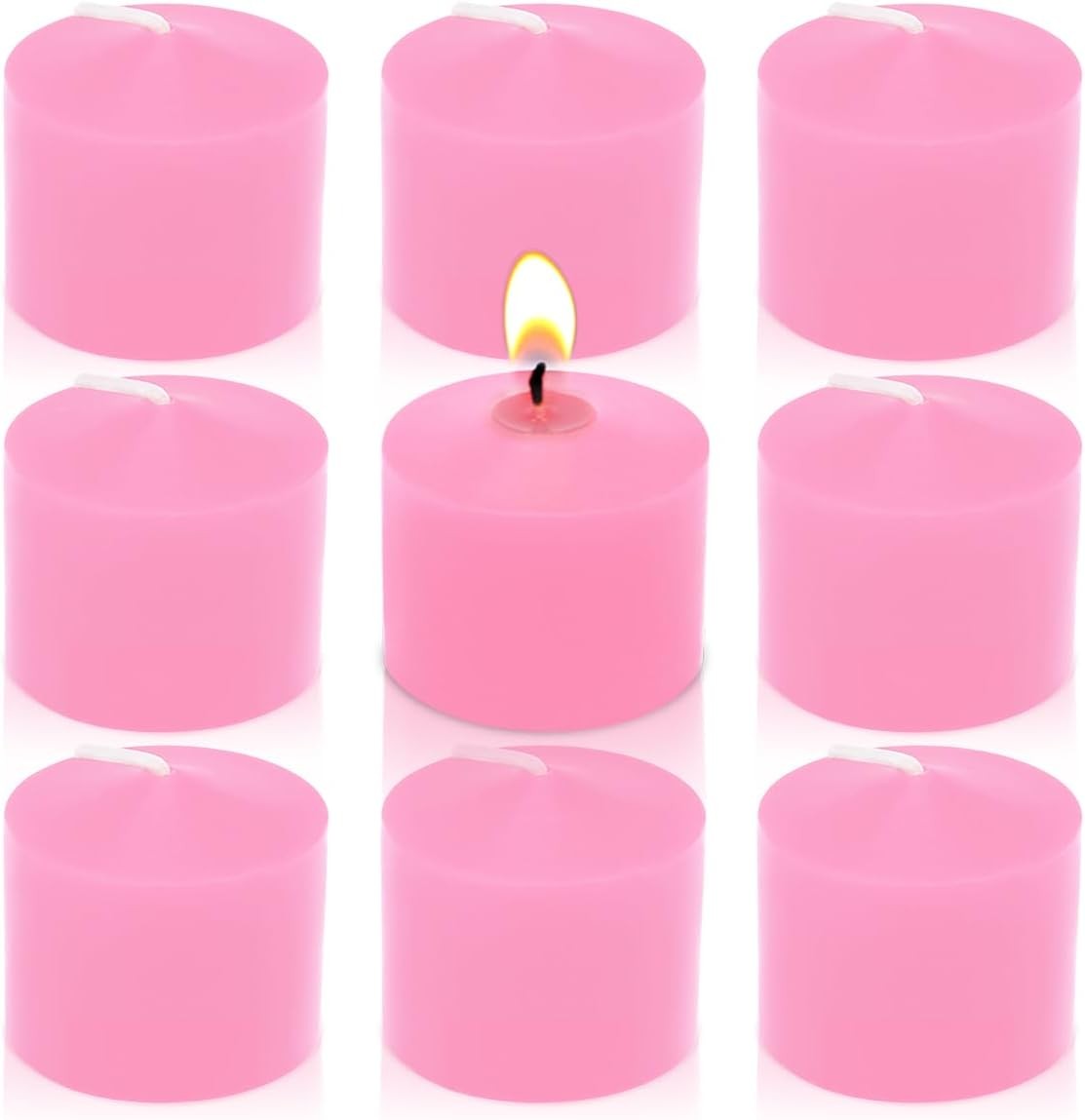 Pink Votive Candles, 9 Packs Unscented Small Votives for Valentine’s Day Dinner
