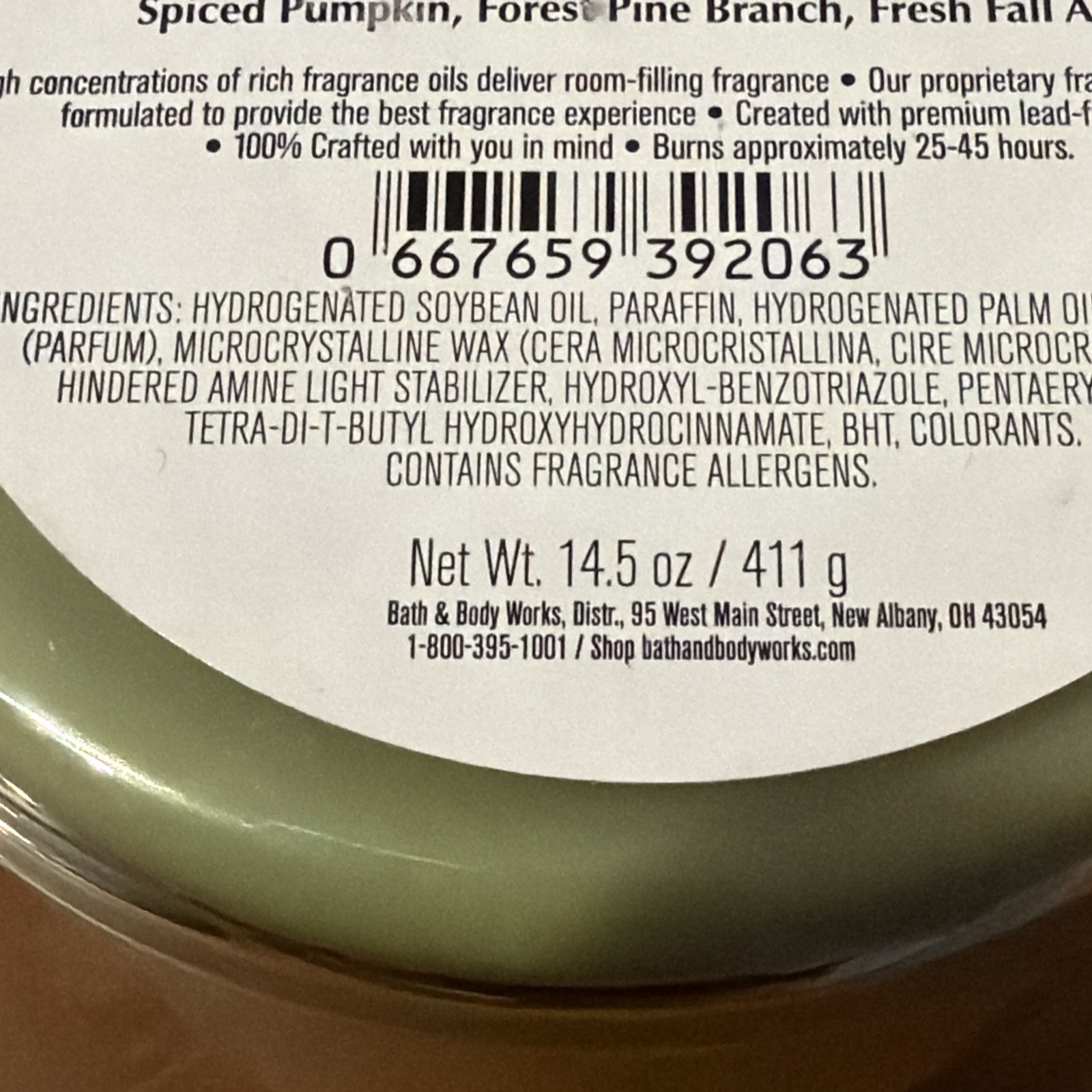 Bath & Body Works FALL FARMHOUSE Scented 3 Wick CANDLE 25-45 Hrs Soy Wax 14.5oz