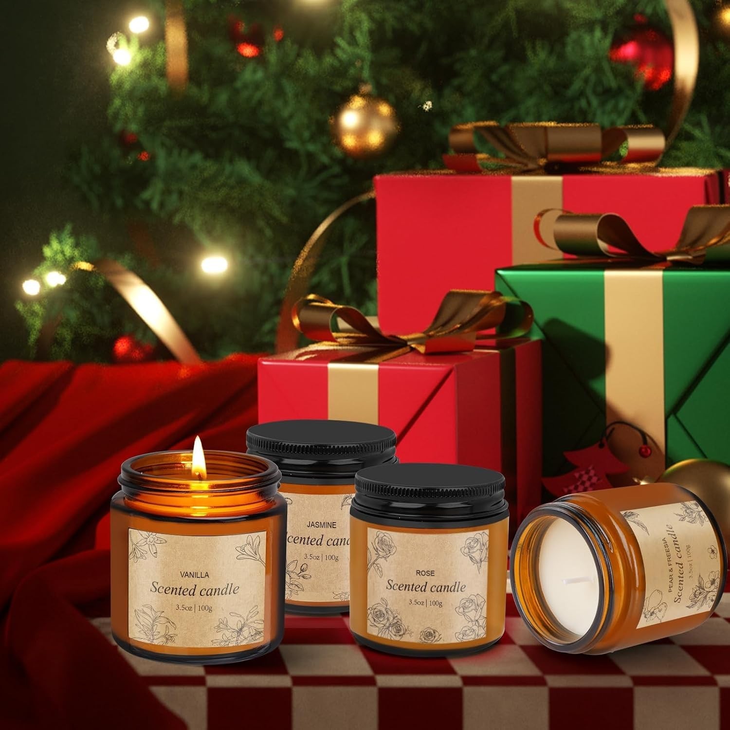 4-Pack Long-Lasting Aromatherapy Candles for Elegant Home Décor – Gift Set