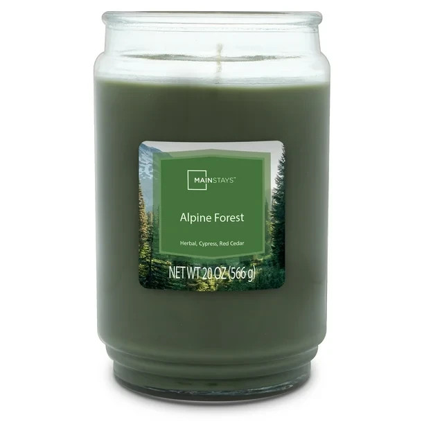 Mainstays Scented Single-Wick Large Glass Jar Candle, 20 oz – Select Scent