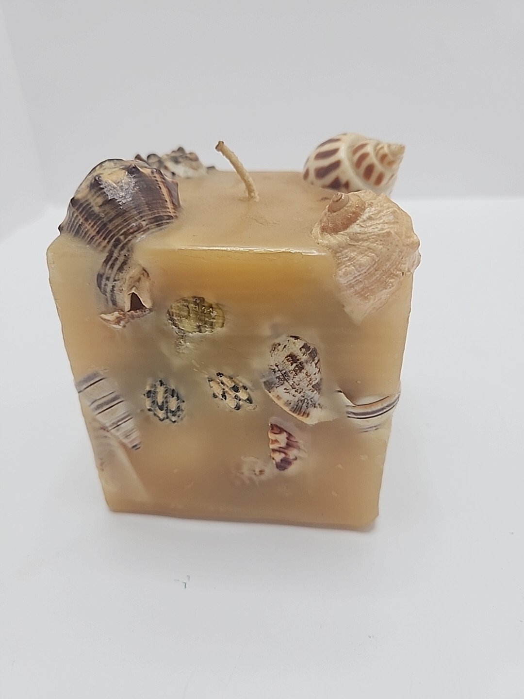 Vintage Hangmade Scented Gruvs Candles Made In USA Sea Shells 3 1/2″ Square