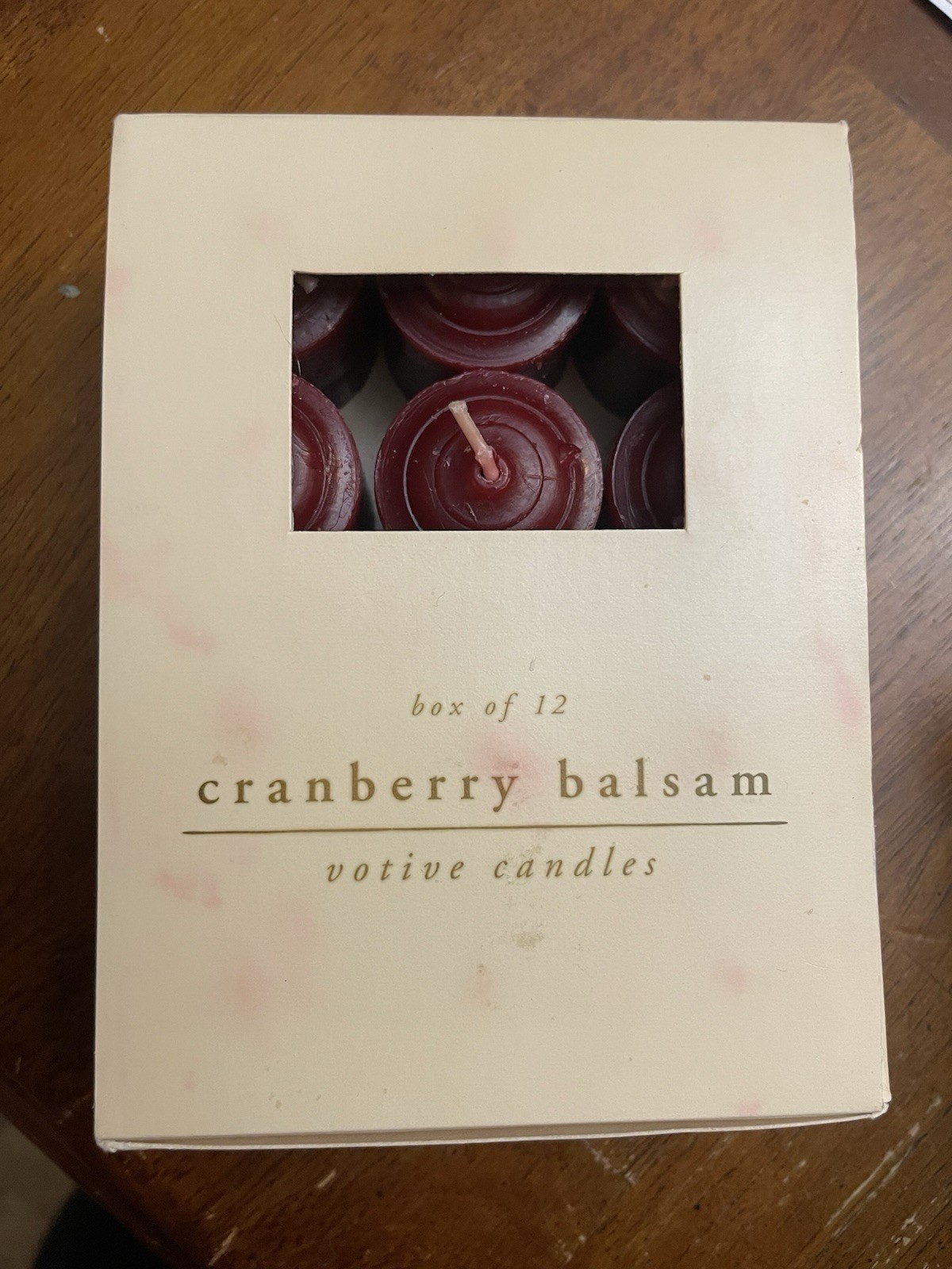 Pier 1 Imports Cranberry Balsam Set Of 12 Votive Candles Discontinued