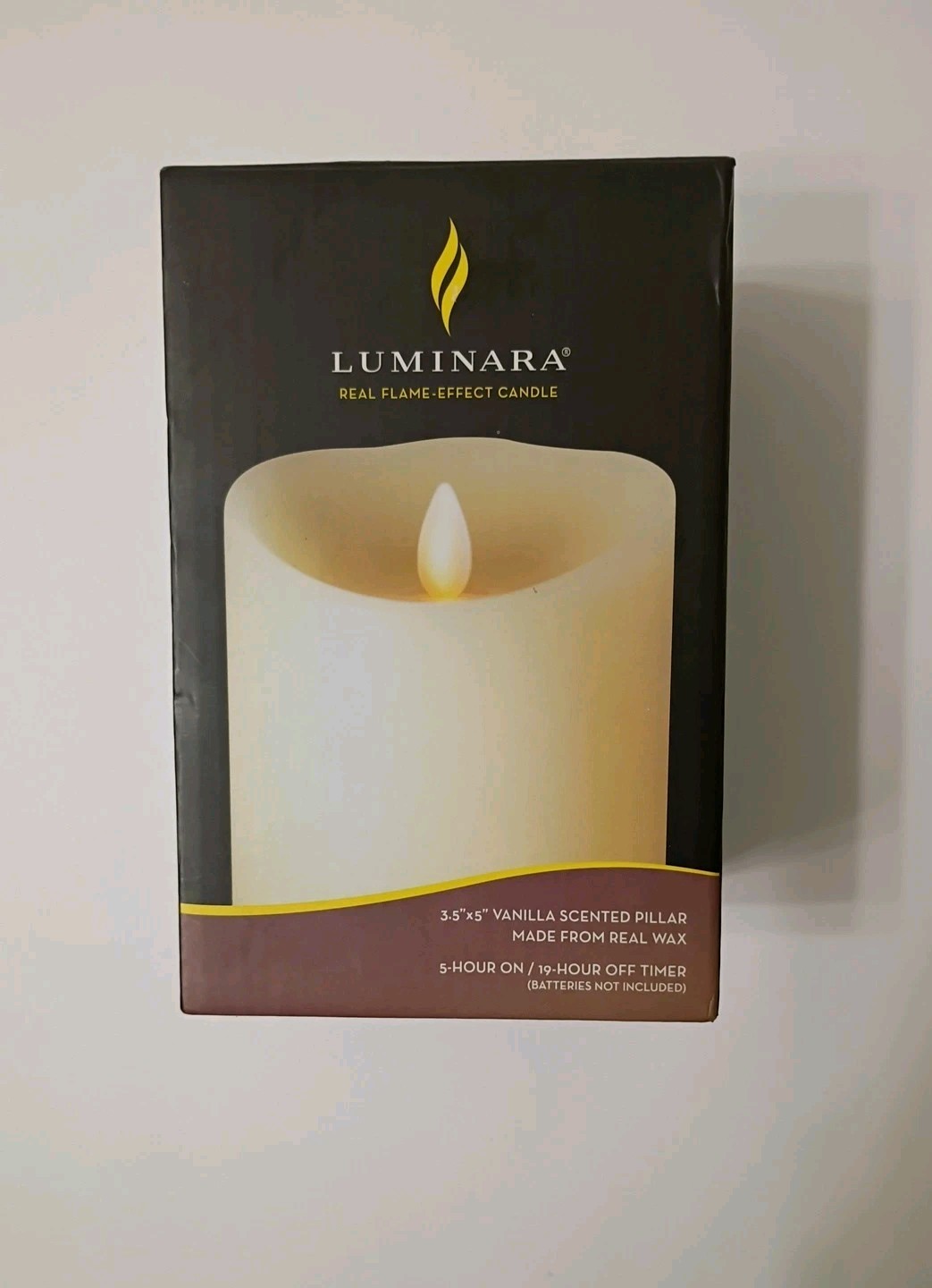 Luminara Flicker Flameless Candle Vanilla Scented Wax Pillar Timer +Bonus Remote