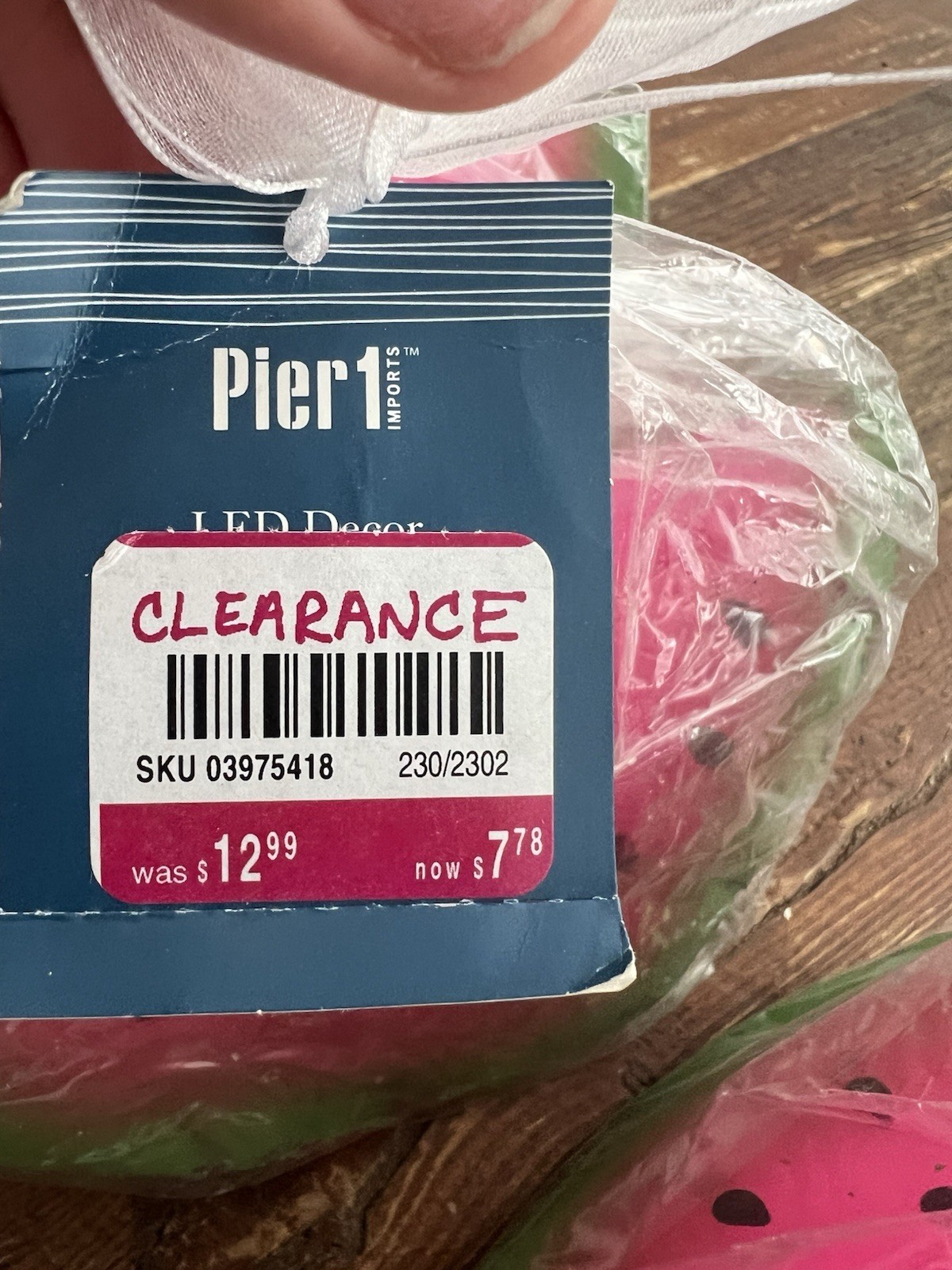 6- Pier One Imports Watermelon Light Glow Candle. Battery Operated. Rare!