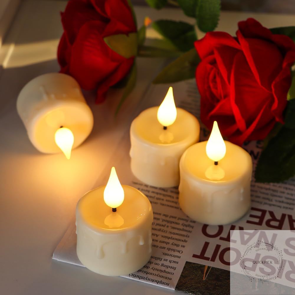 Rechargeable Tea Lights with Remote and Timer, 6pcs Flameless Candles LED Flicke