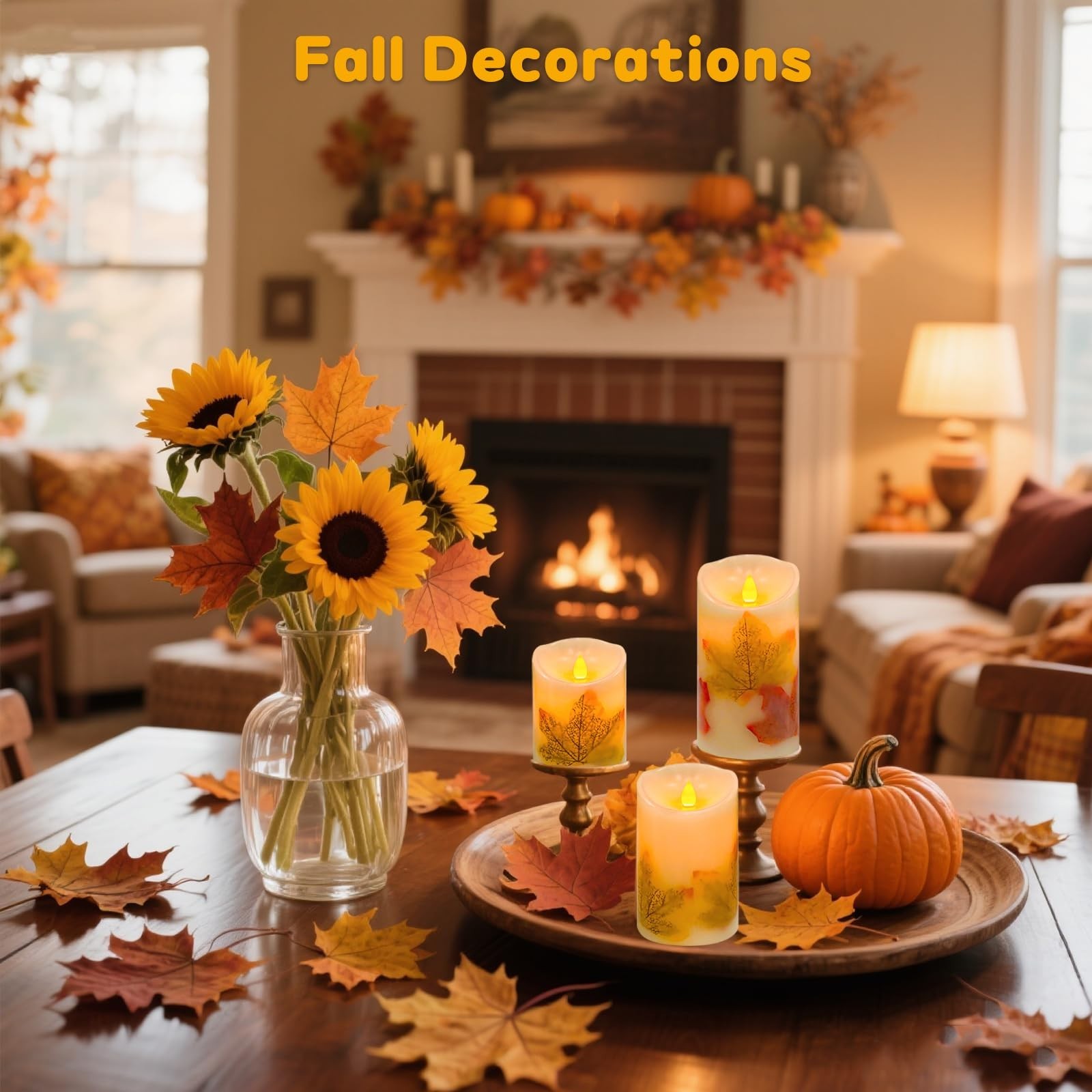 Set of 3 Flameless LED Candles with Remote & Timer – Dimmable Flickering Pillar