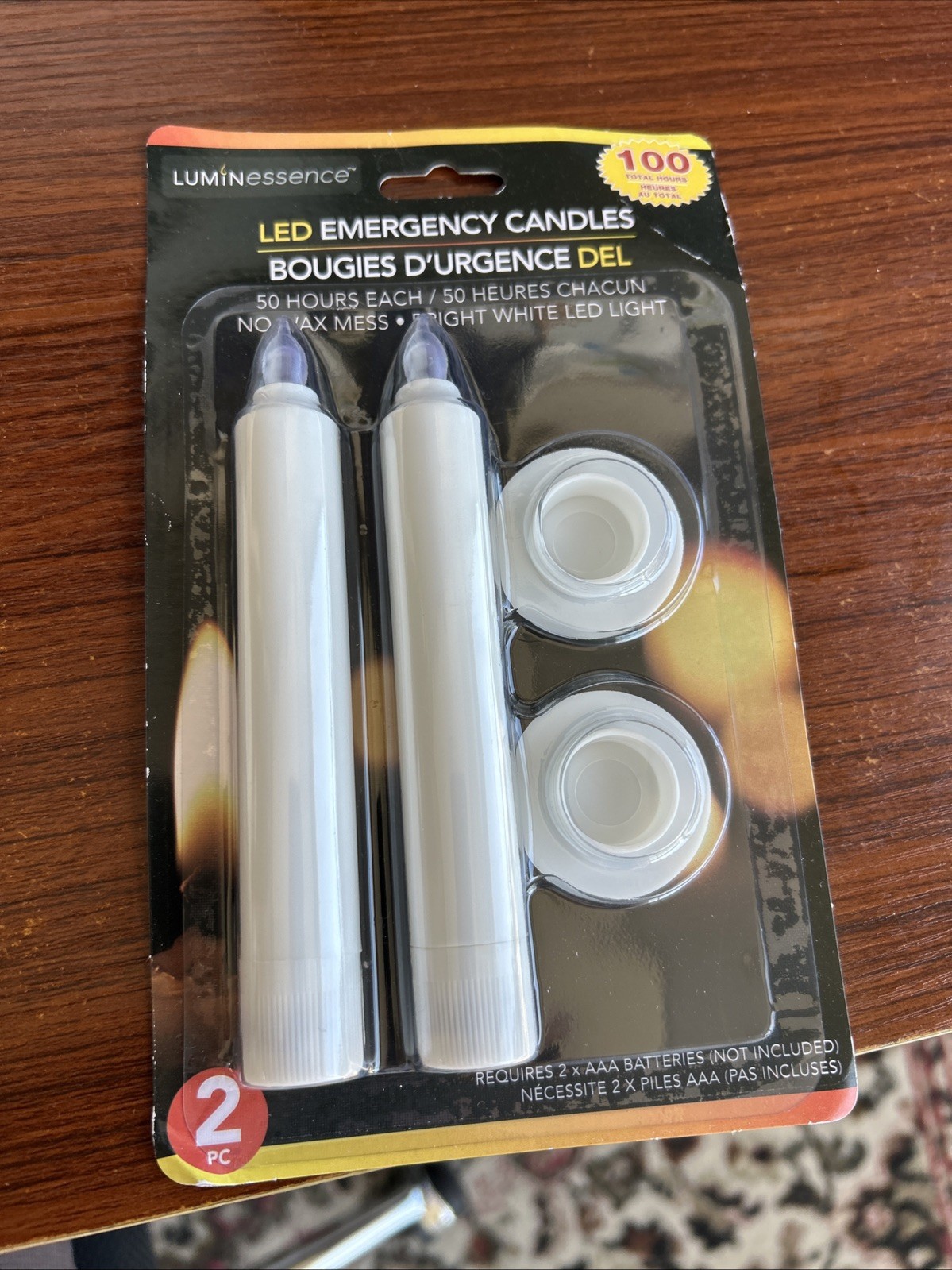1/Pk (2candles) Emergency LED Candles 5in’ 200 Hours Requires Batteries AAA