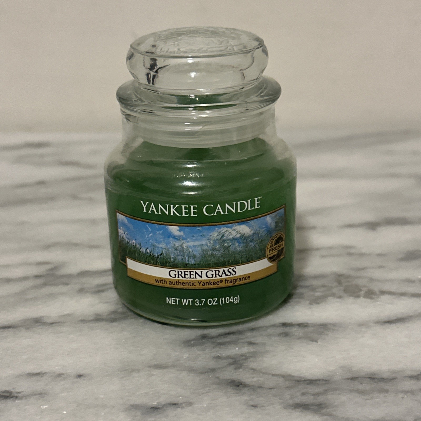 Yankee Candle Green Grass 3.7 oz Small Jar White Label RETIRED DISCONTINUED
