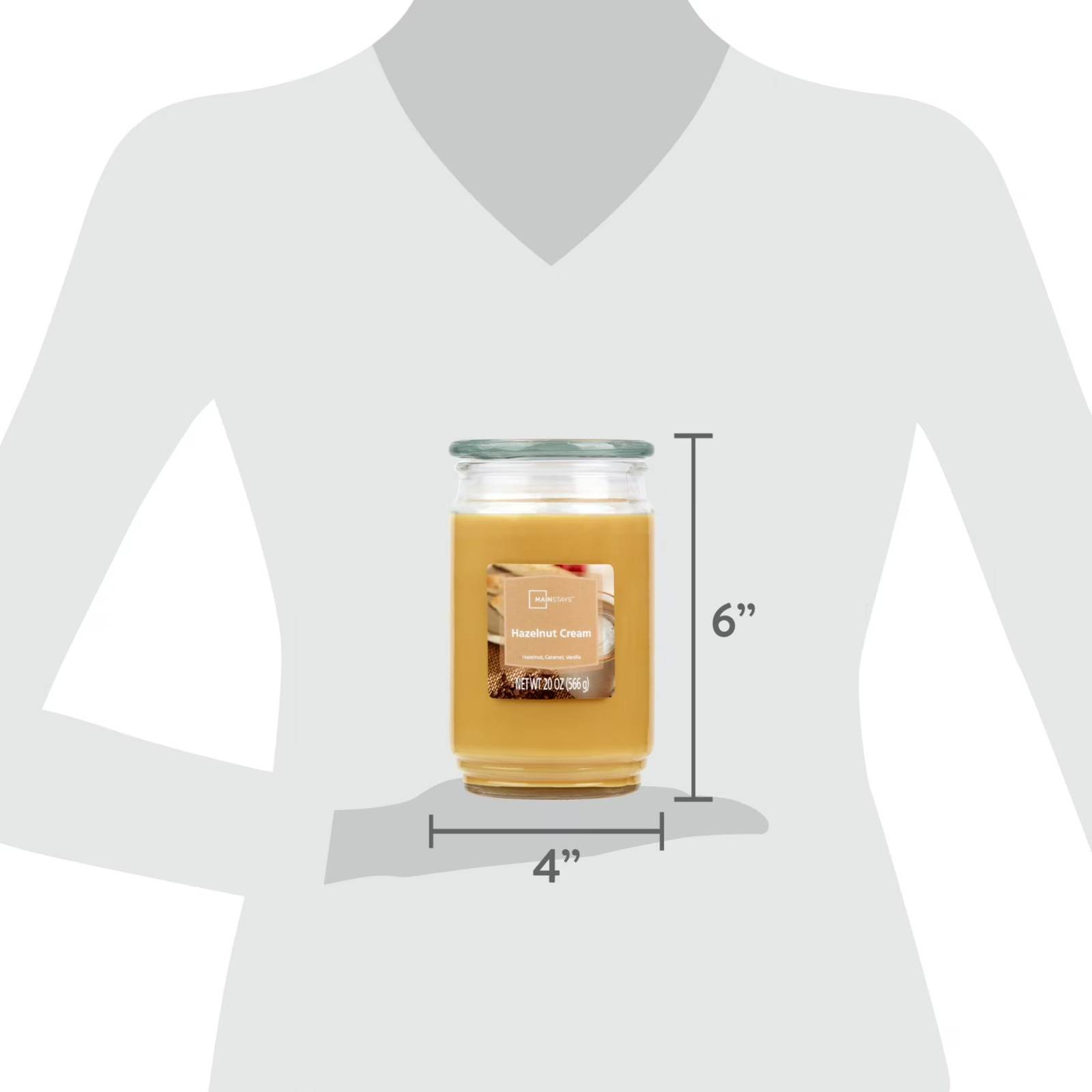 Mainstays Single-Wick scented Glass Jar candle Hazelnut Cream 20oz…