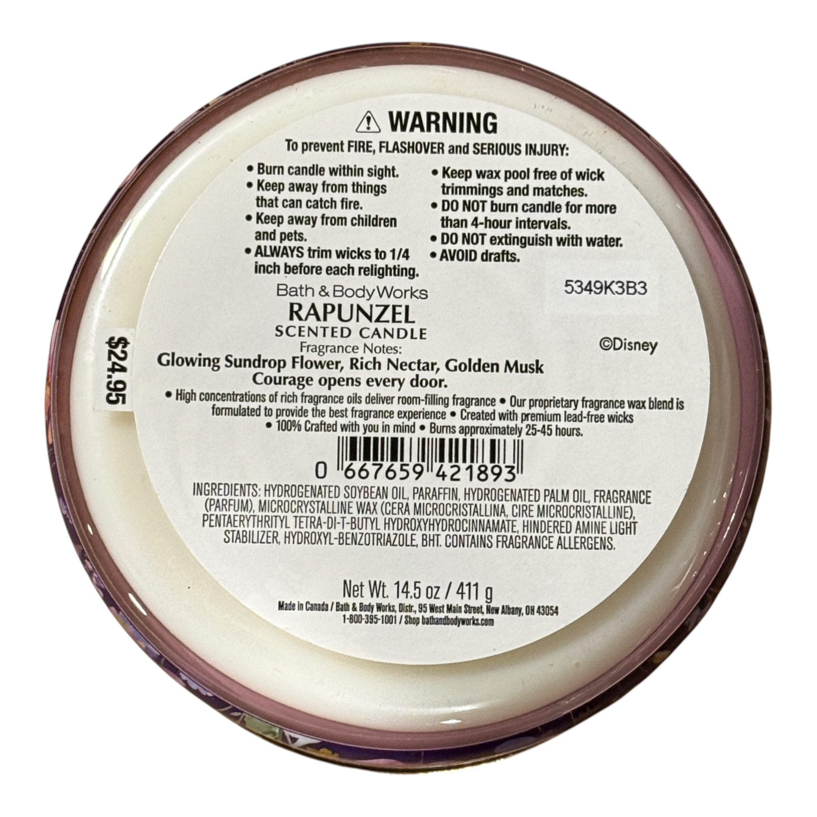 Bath & Body Works DISNEY PRINCESS Scented Candle Collection 14.5 oz (SET of 7)