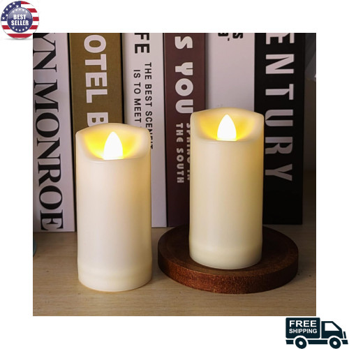 LED Battery Operated Candles 2X4 Plastic Flickering Flameless Candles with Timer