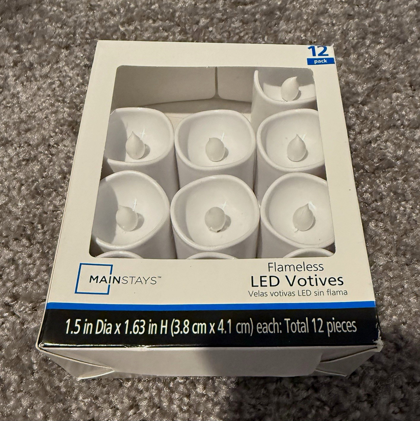Mainstays Flameless LED Votive Candles White 10-Pack Mini 1.63″ CR2032