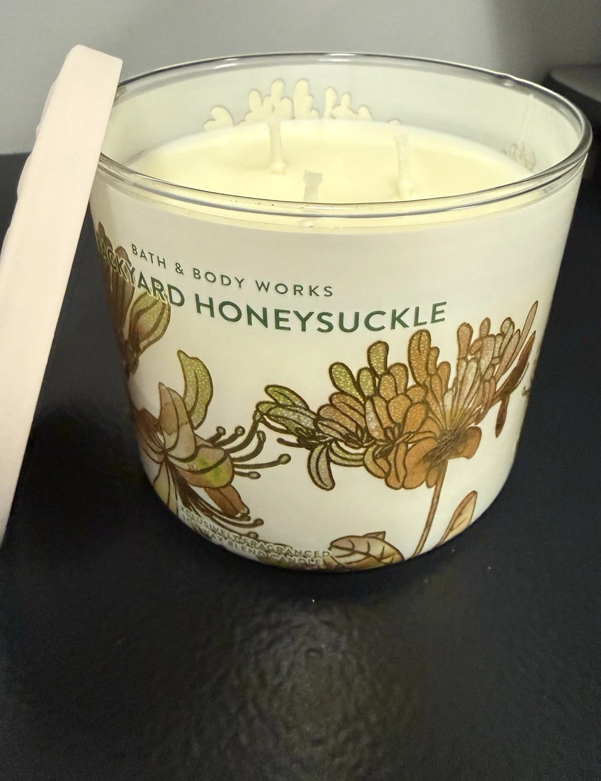Bath & Body Works Backyard Honeysuckle Candle Scented 3-Wick NEW 2026