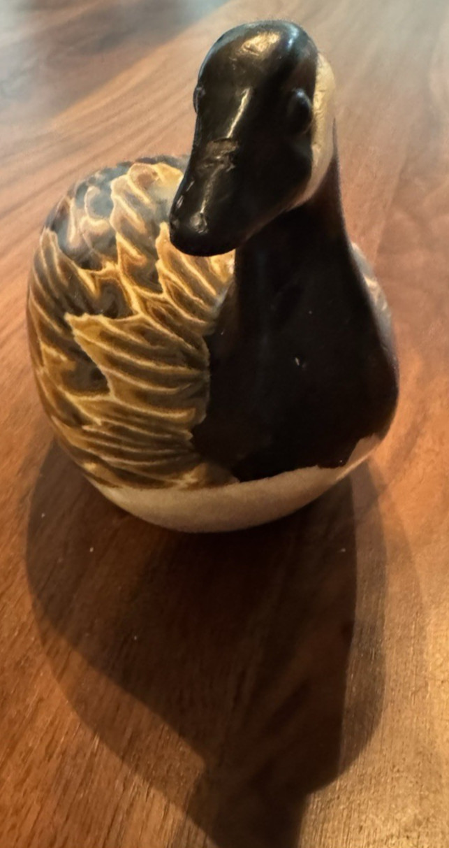 Vintage Canada Goose Figural Candle Marbled Wax Bird Lake House Cabin Decor