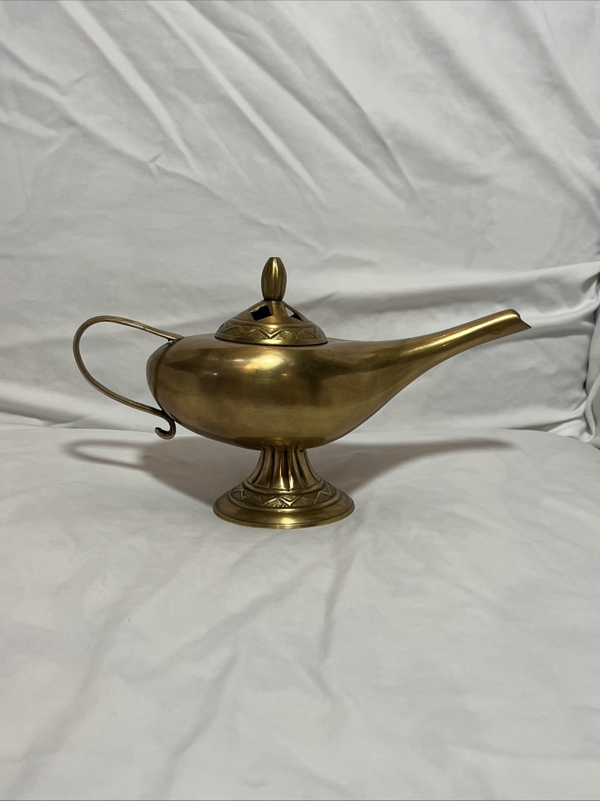 Genie Lamp Candle Never Lit Brass Plated Aladdin Style Heavy Made In India