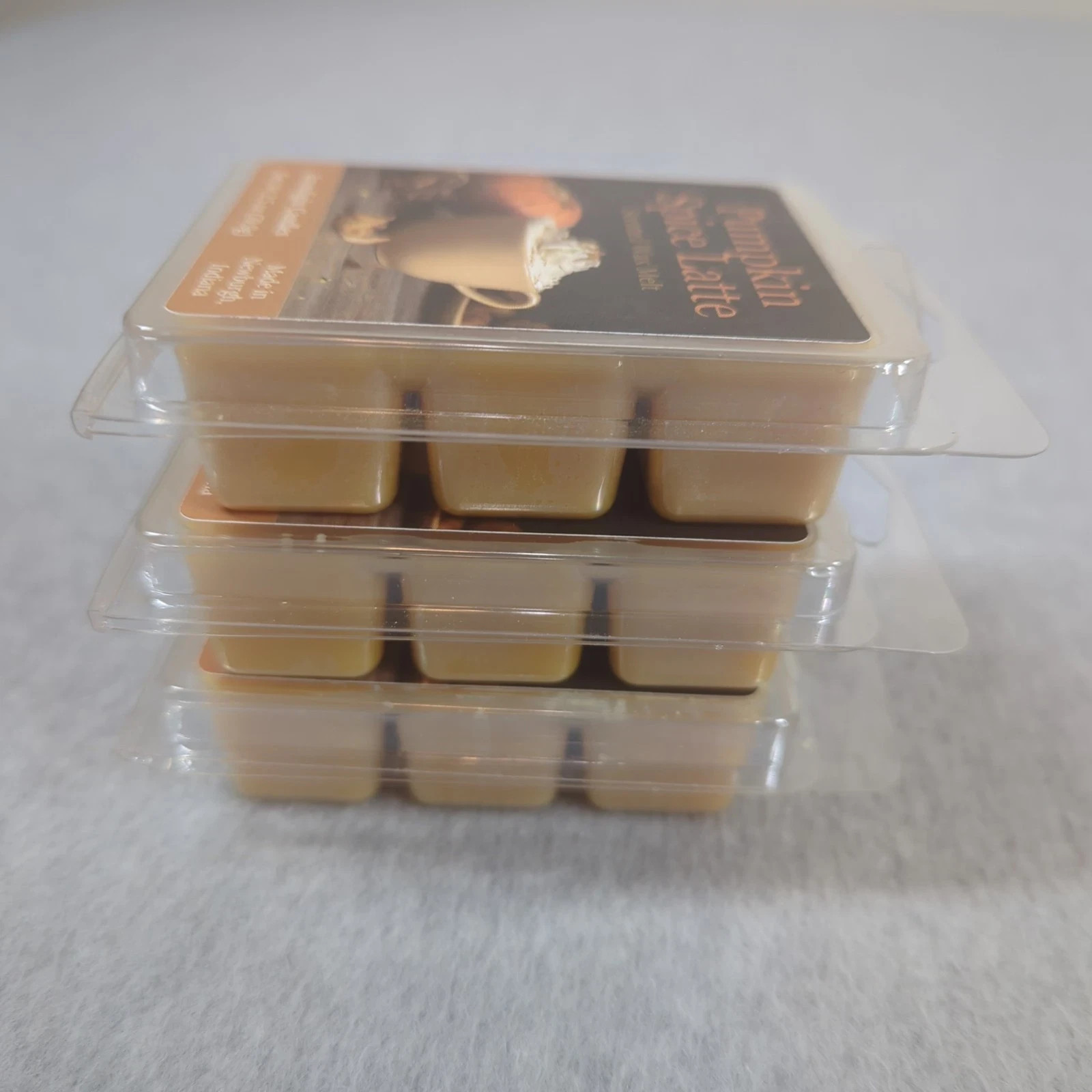 Lot of 3 Pumpkin Spice Latte Wax Melts 100% Soy Wax Tarts Home Fragrance Coffee