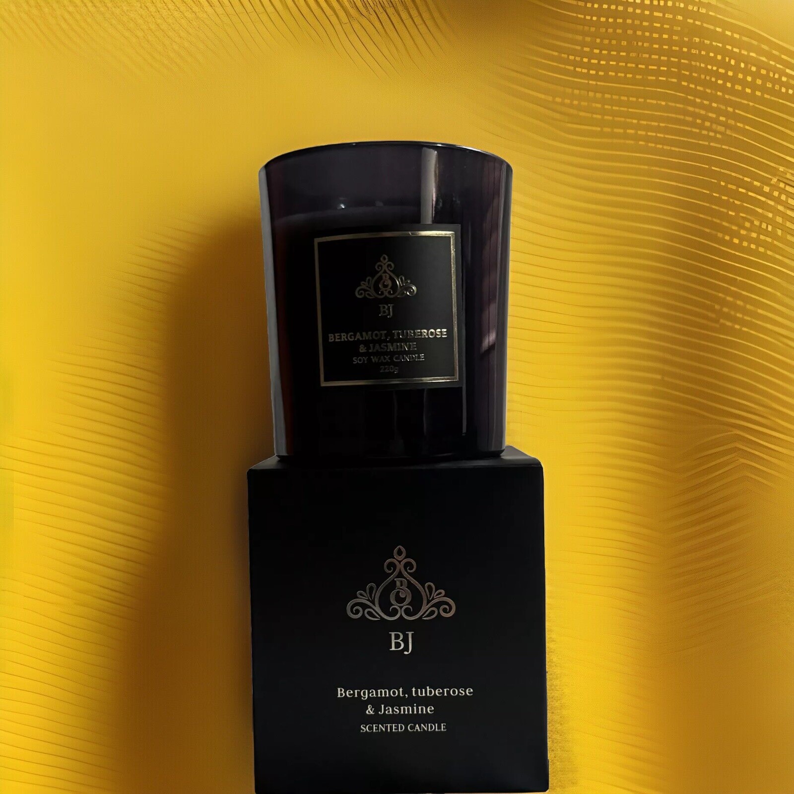 Bergamot, Tuberose & Jasmine Soy Candle,45 hours burning time,220g-Free Shipping
