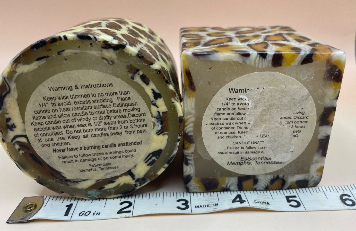 2 Y2K Candles Animal Print Retro