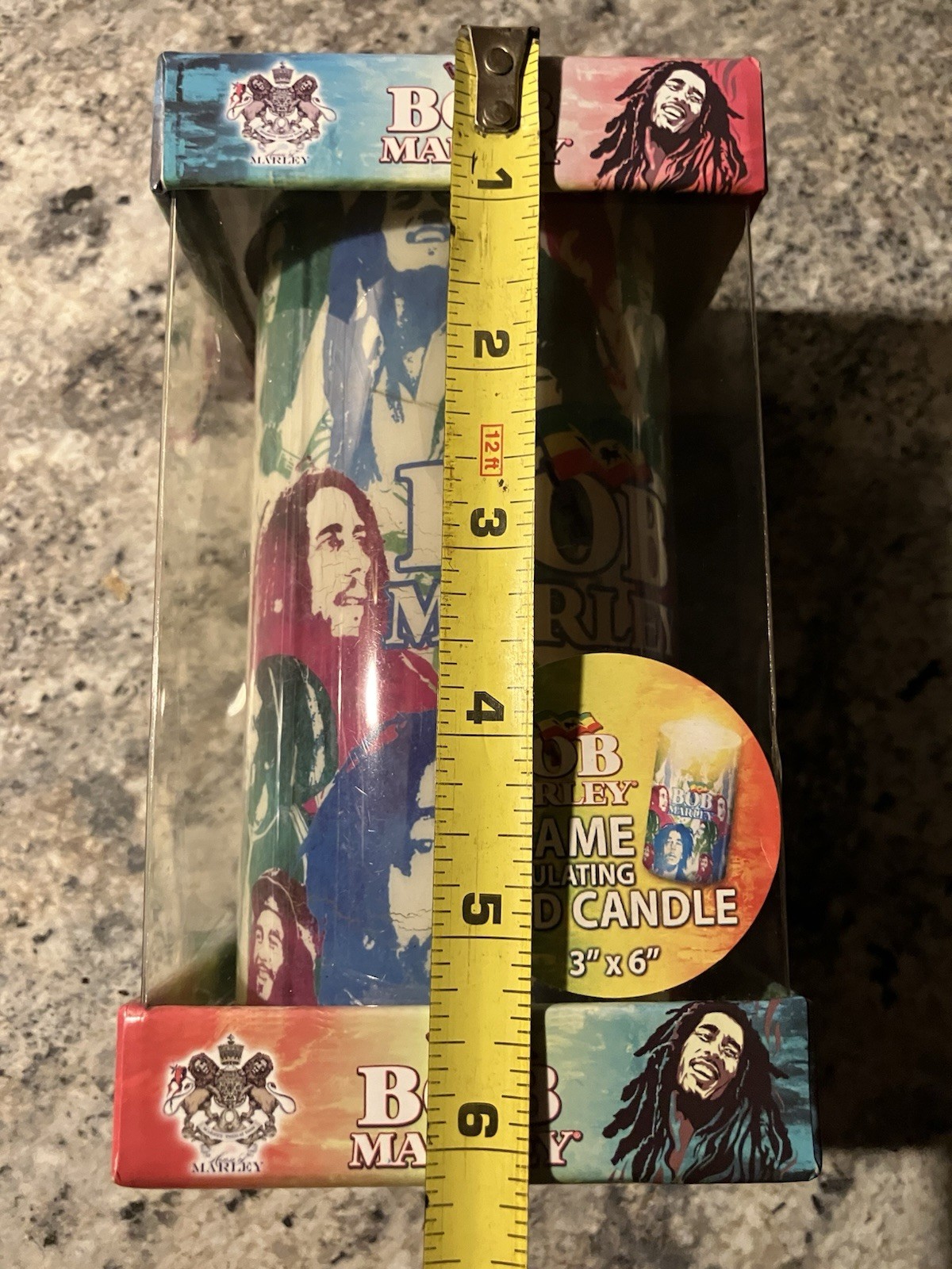 Set Of Two Battery Operated Flicker Flame Bob Marley Candles New
