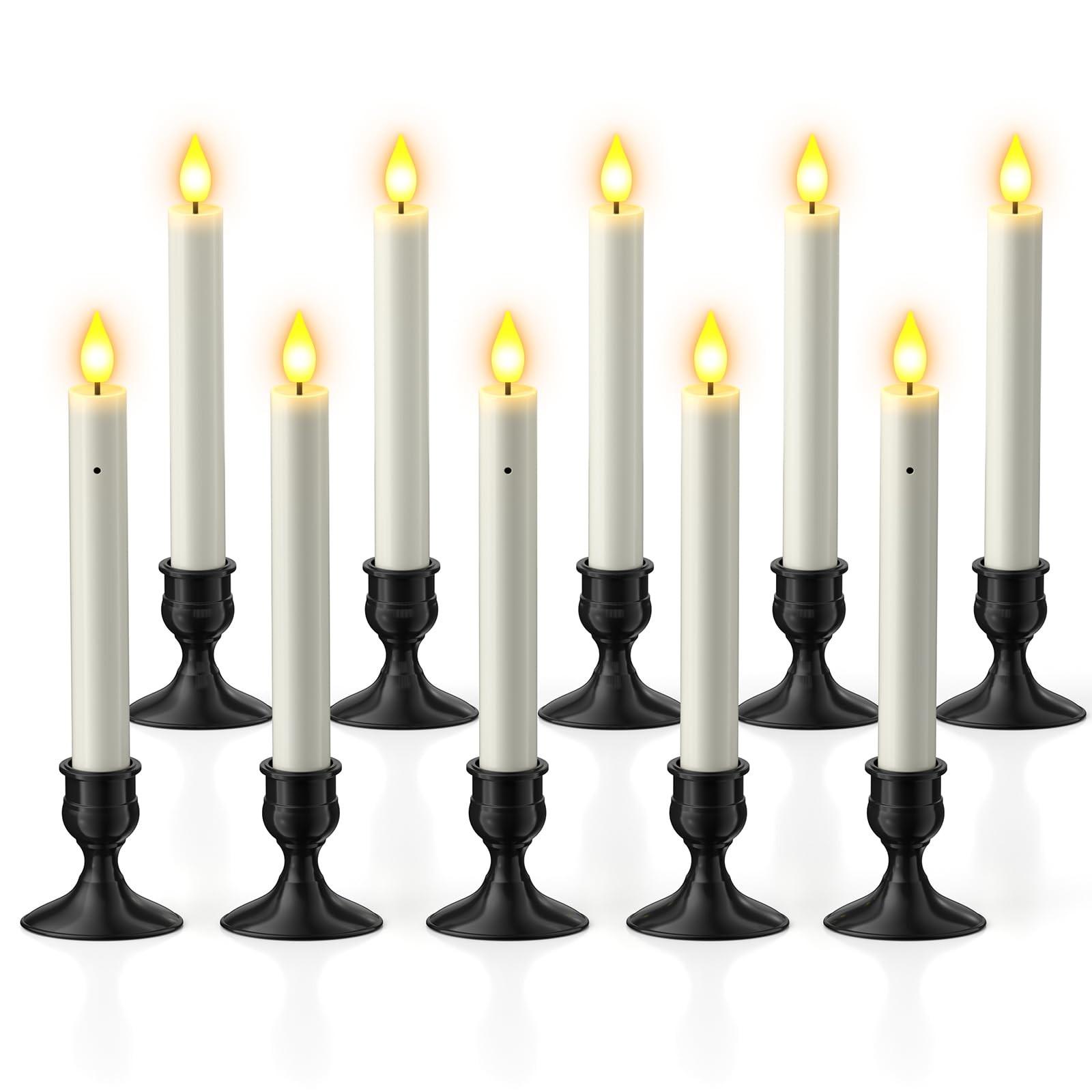 Window Candles Sensor Dusk To Dawn LED Christmas Flickering Cordless 10 PCS