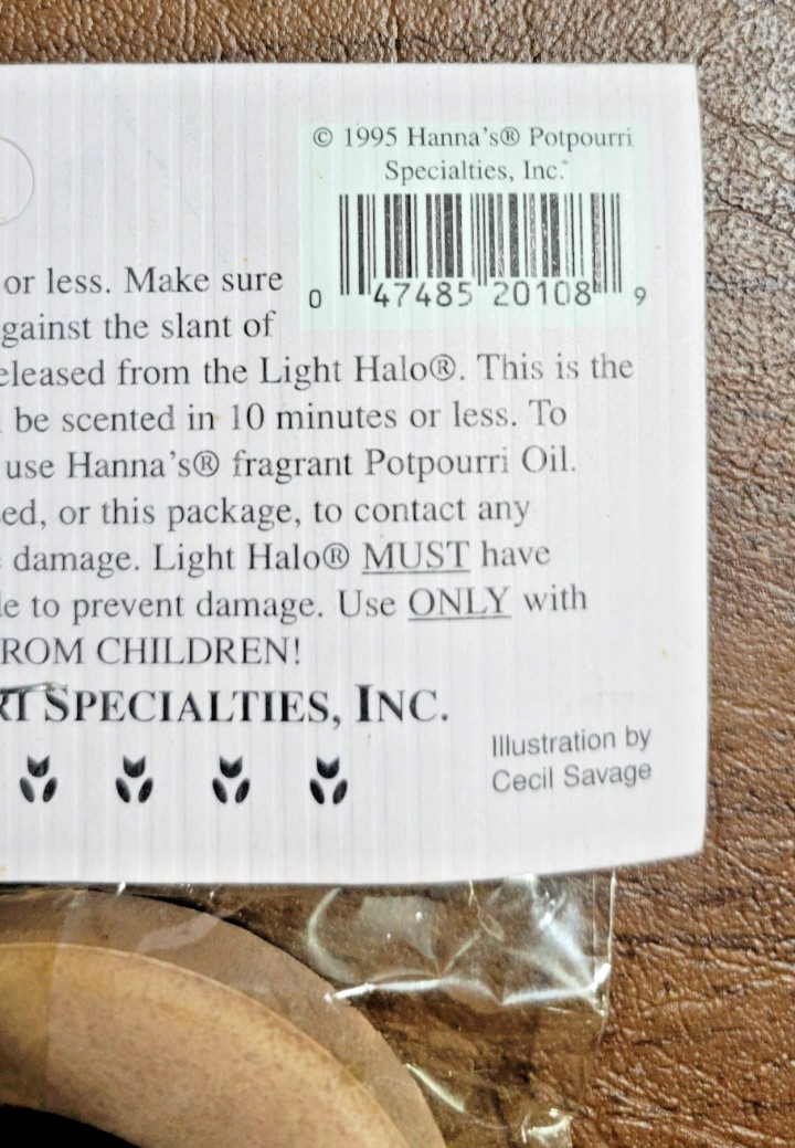 Vintage Hannas Candle Co Gardenia Light Bulb Light Halo New Old Stock Grannycore