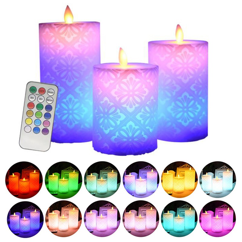 1PC LED Flameless Candles Flickering Candles with Remote Timers Christmas Decor
