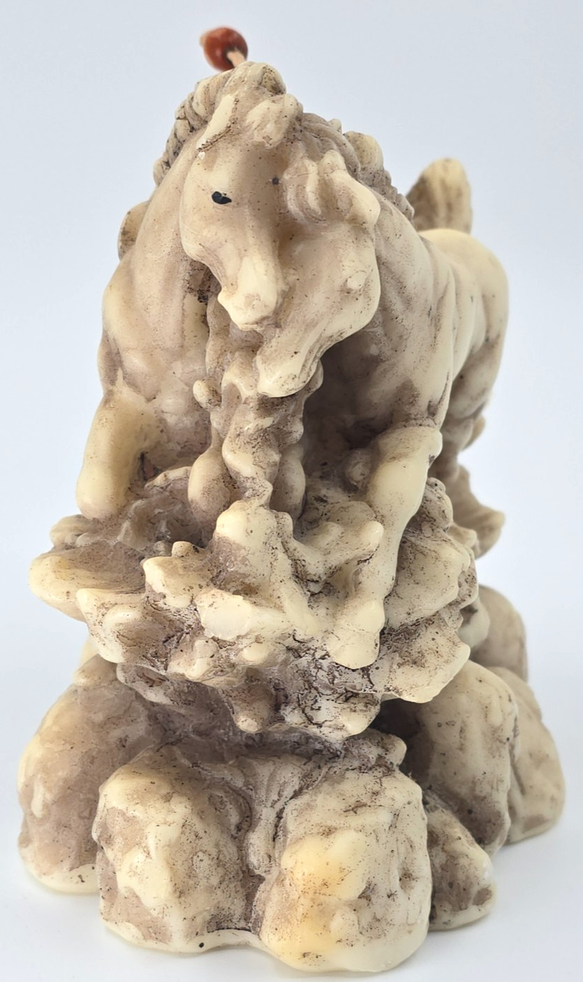 Lava Candle Art 3D Horses Splashing Sculpted Pillar Country Western Rodeo Unused