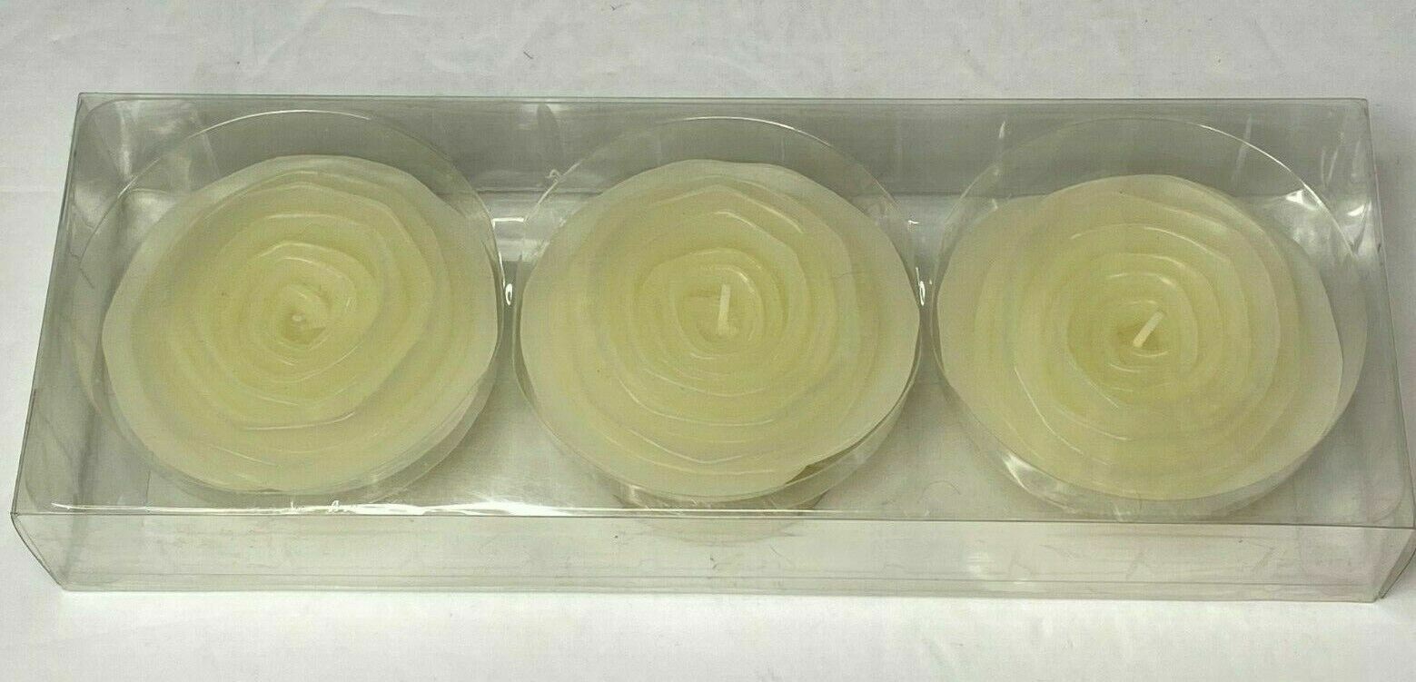 White Rose Candles 3″ Diameter Set of 3