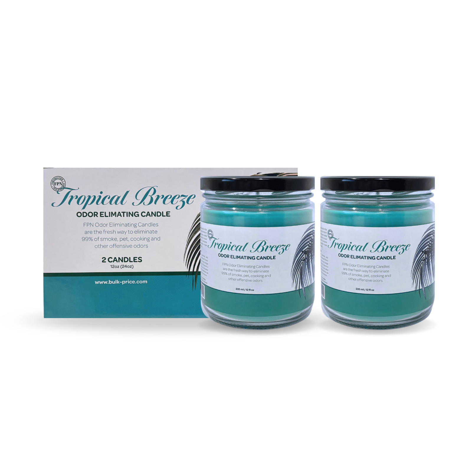 FPN Pet Cooking Smoke Odor Eliminating Candles Tropical Breeze Scent 12oz – 2 Ct