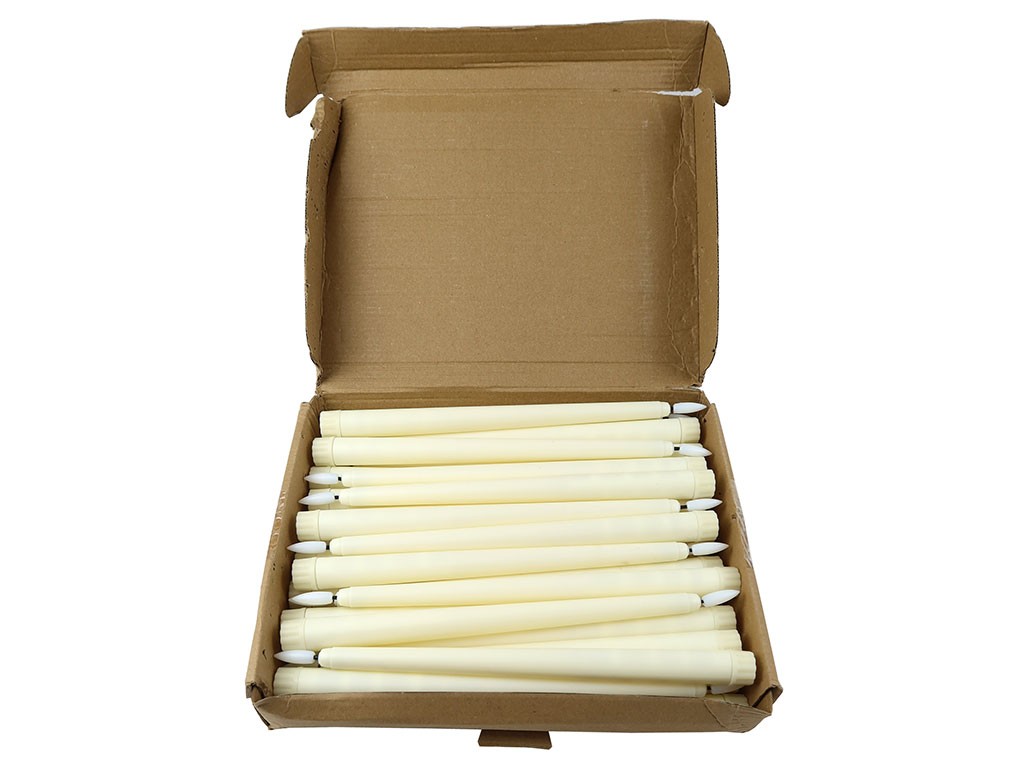 36 PIECES 11″ AAA-BATTERY POWERED FLAMELESS LED LIGHTS TAPER CANDLES IVORY