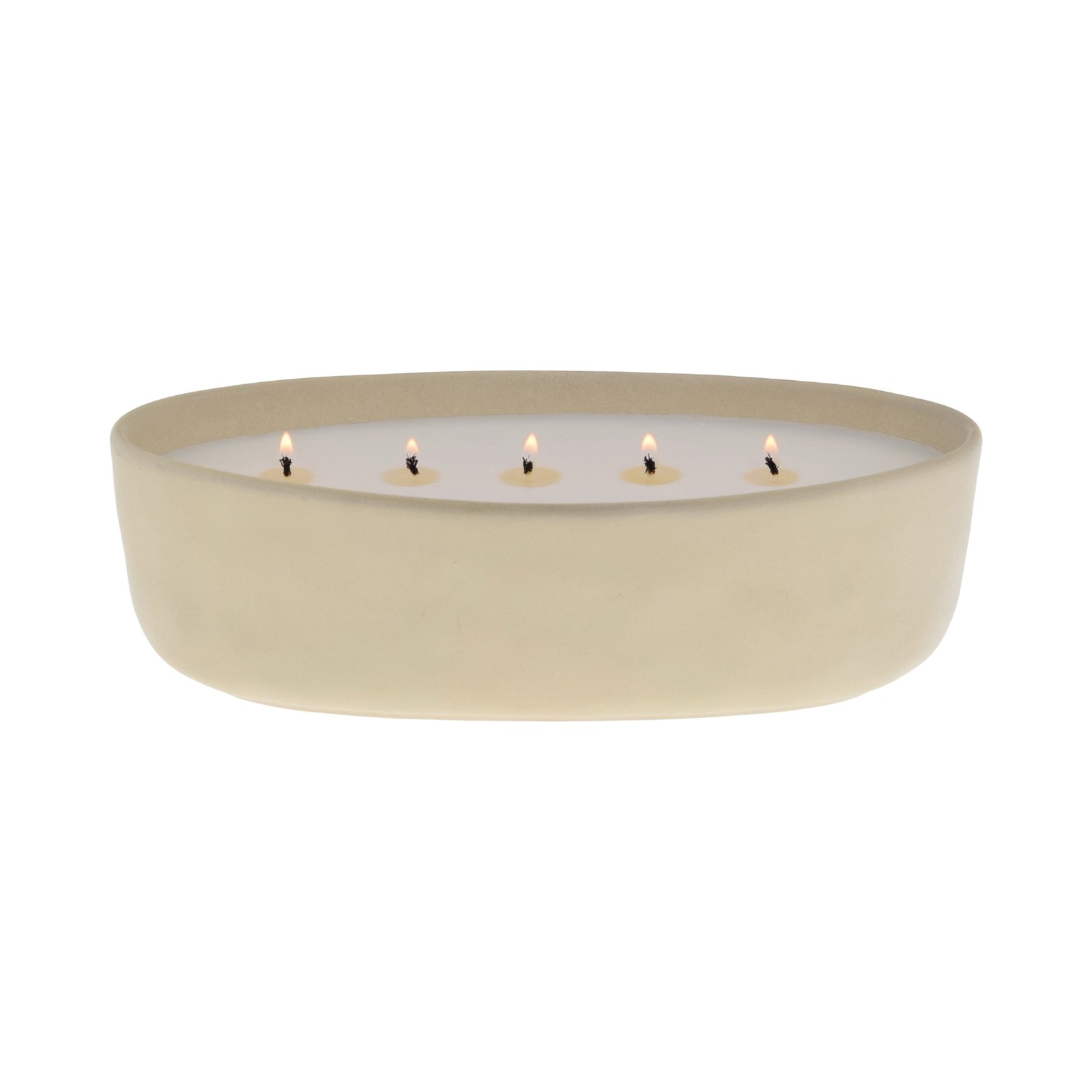 5-Wick 40.5 oz Ceramic Candle, Red Lava & Citrus, Beige