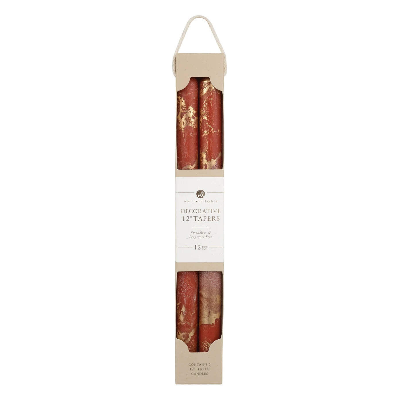 12” Decorative Taper Candle 2-Packs