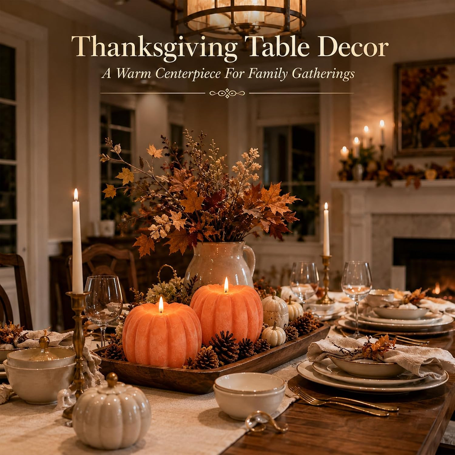 Fall Decorations for Home – Flameless Pumpkin Candles with Remote Timer, Realist