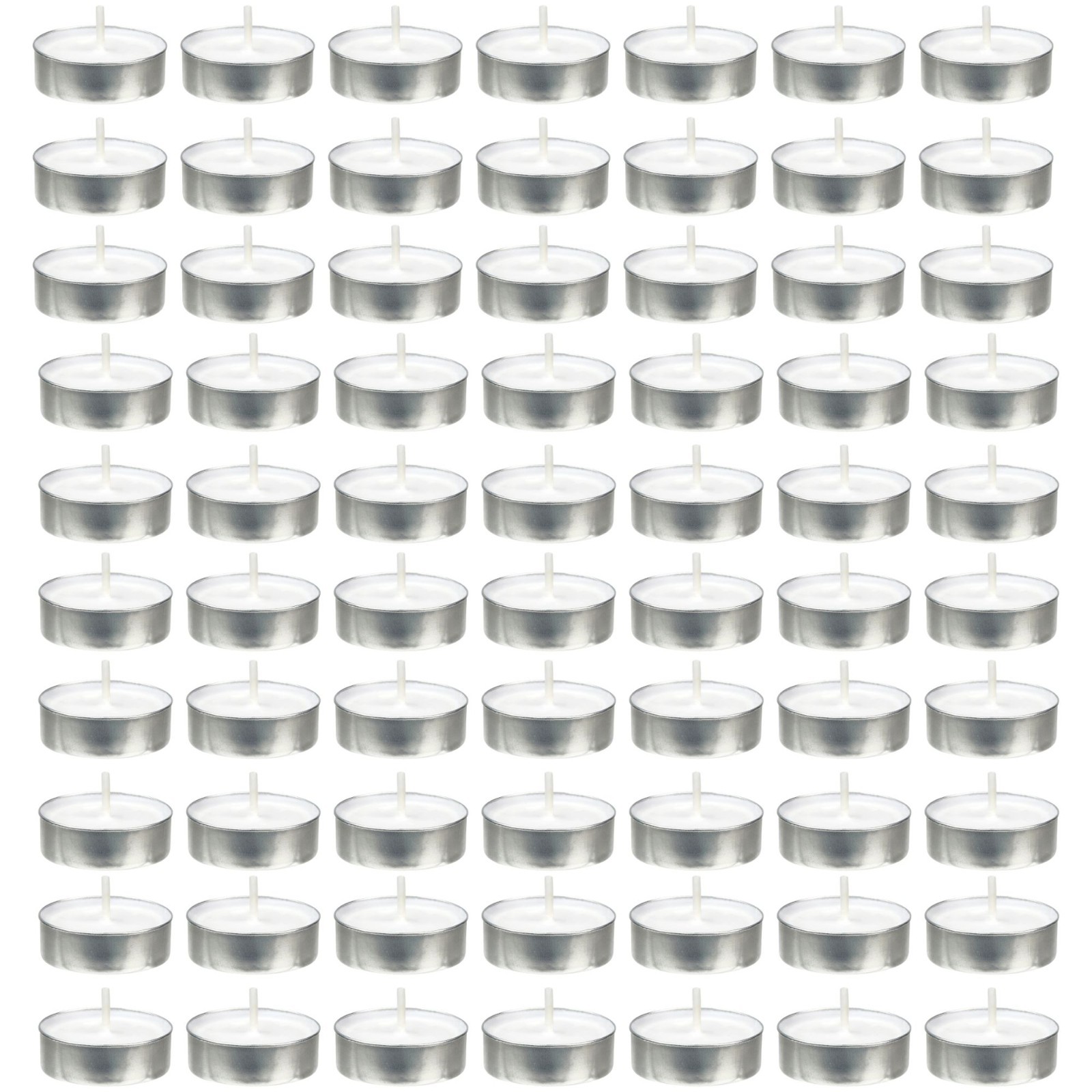 Long Burning Unscented Tea Light Candles, In White Pack Of 100