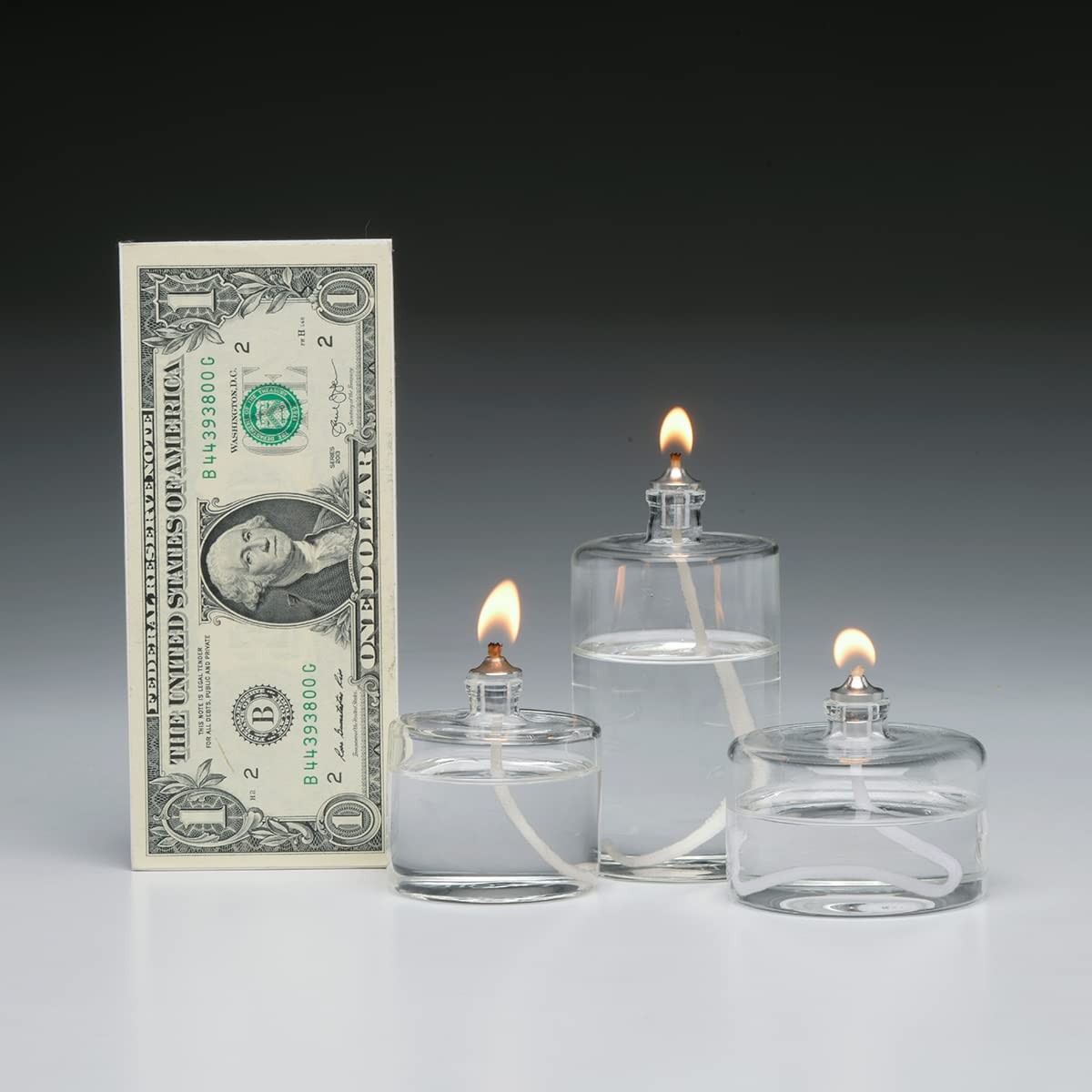 2 oz Refillable Glass Oil Candle for Indoor Events Emergency Lighting