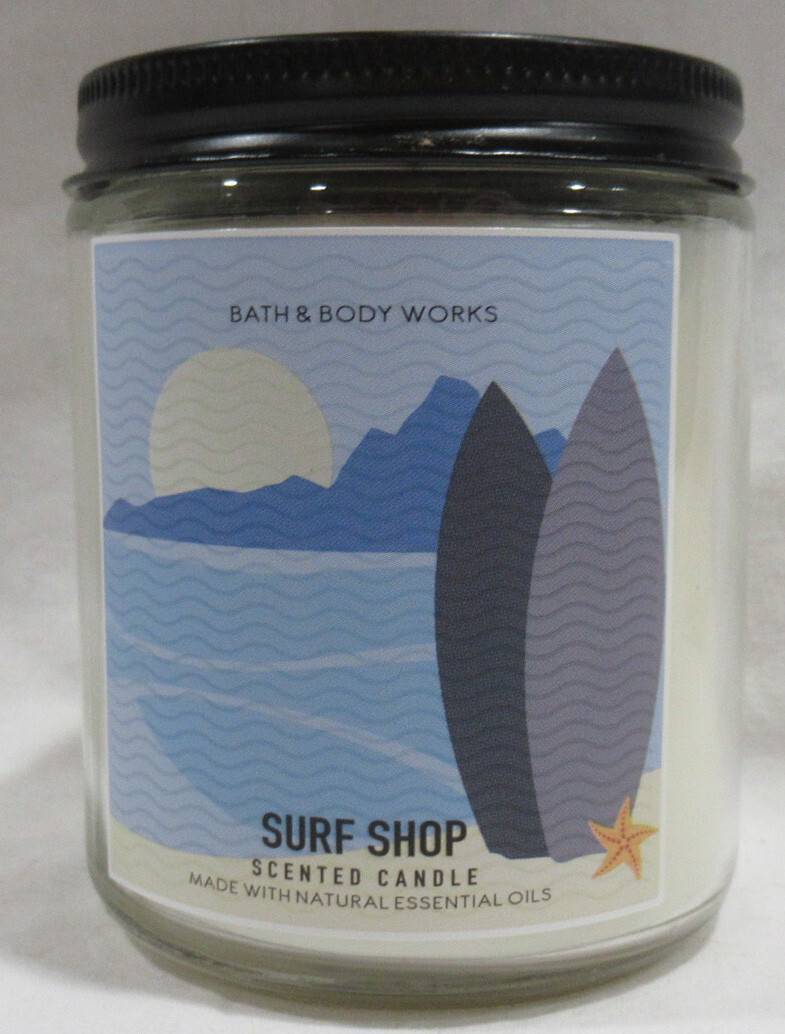 Bath & Body Works Scented Mason Jar Candle 1-wick 25-45 hrs SURF SHOP